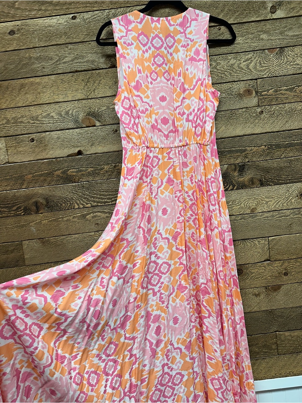 Walker & Wade Pink & Orange Ikat Maxi Dress | XS - Picture 7 of 7
